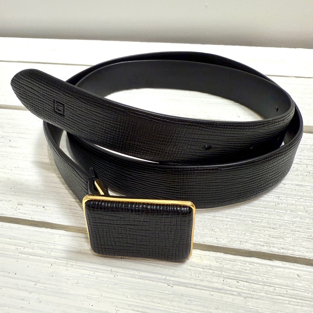 Chaps Black Leather Belt Size Large